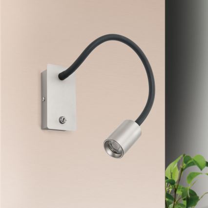 LED Rugalmas kicsi fal lámpa KURT LED/5W/230V ezüst