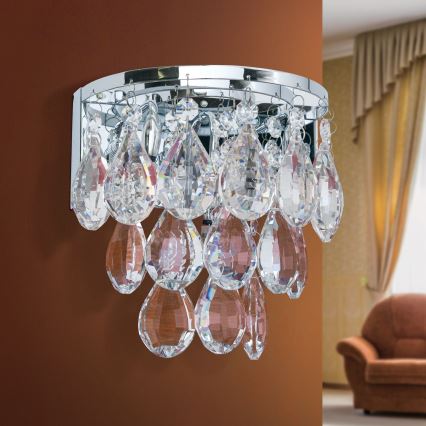 Fali kristály lámpa CELESTE 2xG9/40W/230V fényezett króm