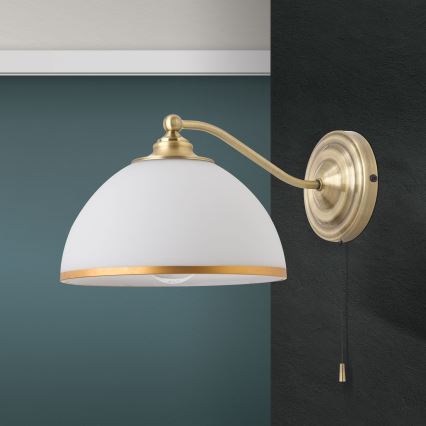 Fali lámpa OLD LAMP 1xE27/40W/230V fehér/réz