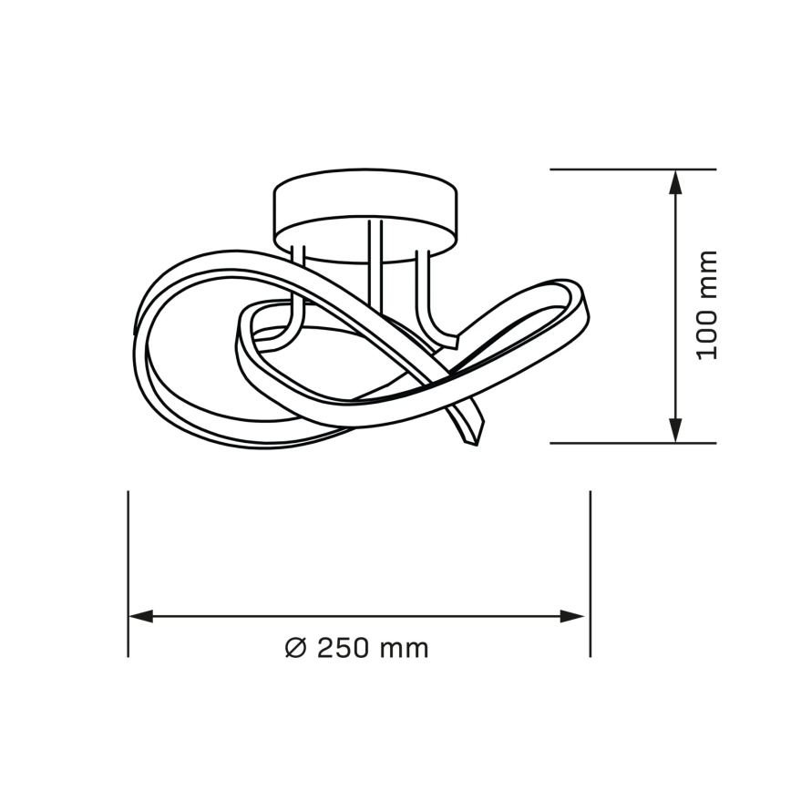 OSKAR LED mennyezeti lámpa, 15W, 230V, Ø 25 cm, fekete