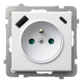 Ospel - Keret nélküli fali aljzat 230V + 1xUSB-A + 1xUSB-C SONATA fehér