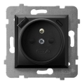 Ospel - Keret nélküli fali konnektor 230V + 1xUSB-A + 1xUSB-C ARIA fekete