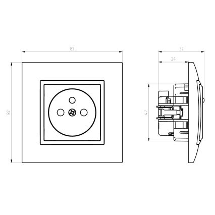 Ospel - Keret nélküli otthoni fali aljzat 230V + 1xUSB-A + 1xUSB-C ARIA fehér