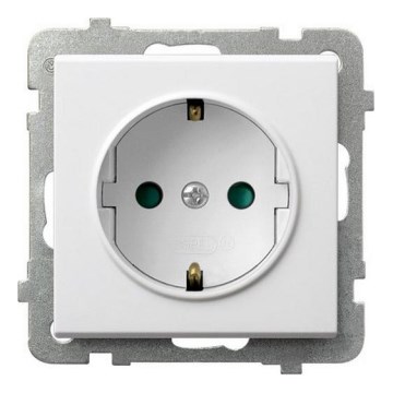 Ospel - SONATA keret nélküli Schuko fali konnektor 230V, fehér