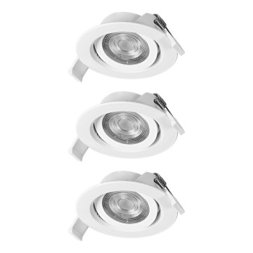 Osram - 3 darabos készlet: dimmelhető, beépíthető SPOT LED lámpatest, 4,9 W/230 V, 2700 K, átm. 8,7 cm, fehér