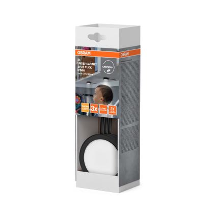 Osram - 3 darabos szett LED pult alatti lámpa UNDERCABINET LED/3W/230V 3000K fekete