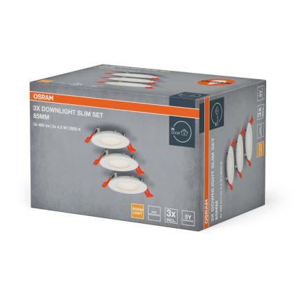 Osram - 3 darabos szett LED süllyesztett lámpatest SLIM LED/4,5W/230V