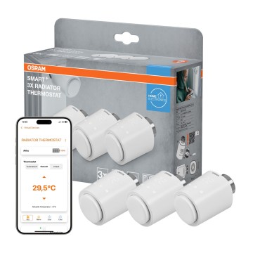 Osram - 3 db SMART+ termosztatikus radiátorfej készlet, 3×AA, Wi-Fi