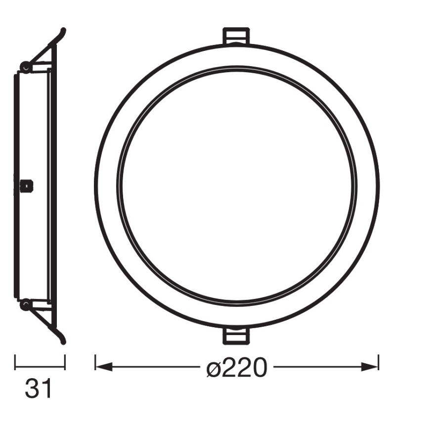 Osram - 6 darabos szett ESSENTIAL LED/18W/230V, 6500K, Ø 22 cm, fehér