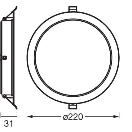 Osram - 6 darabos készlet: ESSENTIAL LED beépíthető lámpatest, 18 W, 230 V, 4000 K, Ø 22 cm, fehér