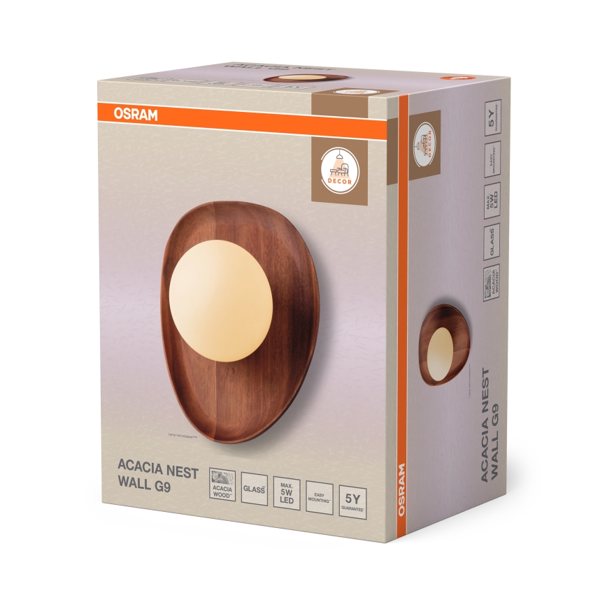 Osram - ACACIA NEST fali lámpatest 1xG9/5W/230V akác