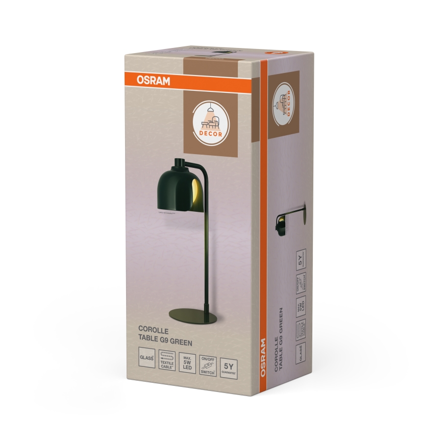 Osram - Asztali lámpa DECOR COROLLE 1xG9/20W/230V zöld