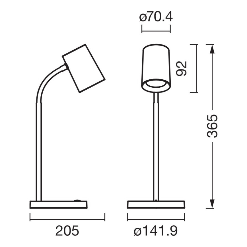 Osram - Asztali lámpa DESK LINE 1xGU10/9W/230V fekete