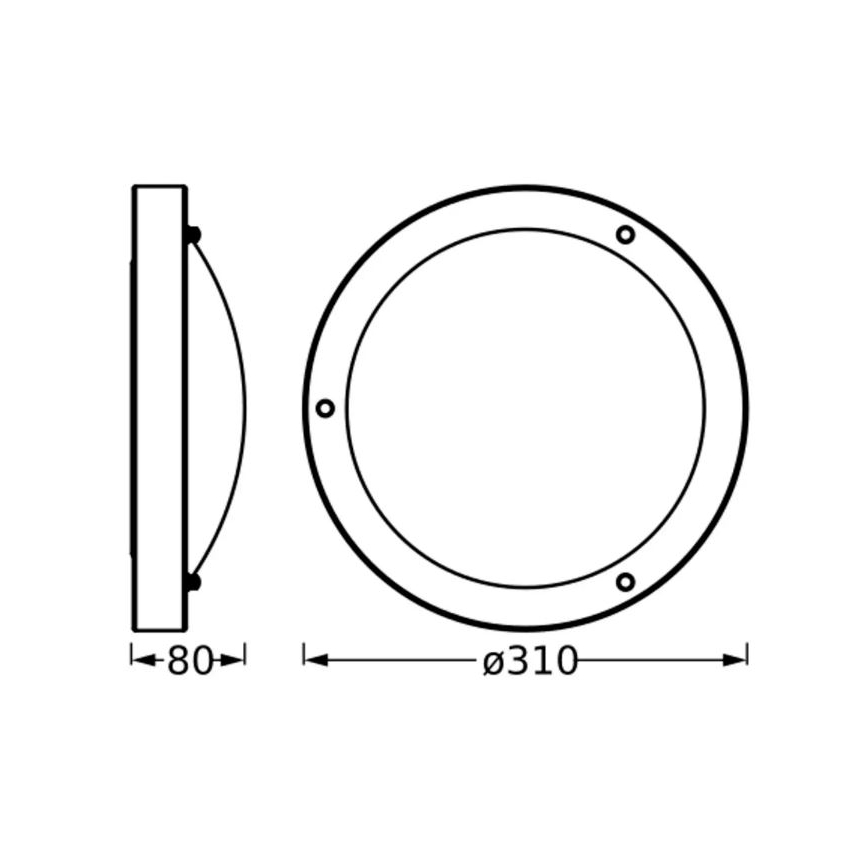 Osram - Fürdőszobai mennyezeti lámpatest BATHROOM CLASSIC 1xE27/15W/230V átm. 31 cm IP44