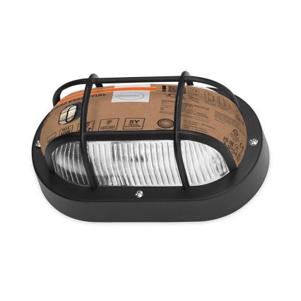 Osram - BULKHEAD kültéri fali lámpa 1xE27/10W/230V IP54 fekete