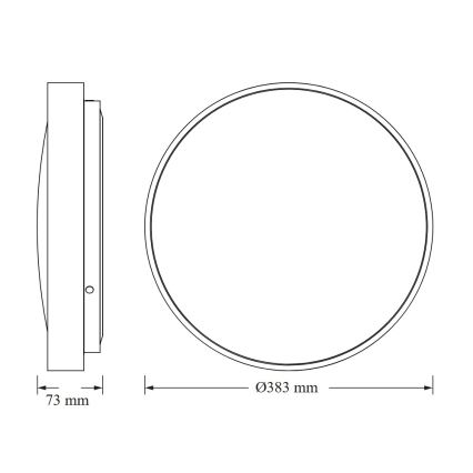Osram - CEILING LUXO LED/24W/230V mennyezeti lámpatest, átmérő 38 cm, ezüst