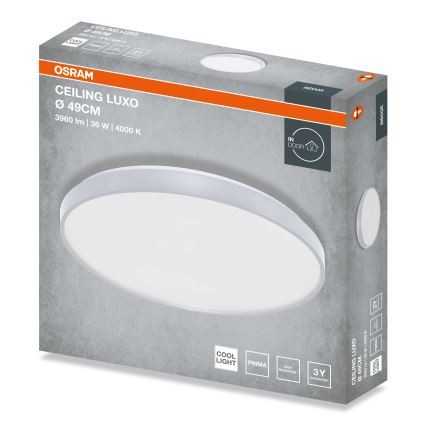 Osram - CEILING LUXO LED mennyezeti lámpa LED/36W/230V, átmérő 49 cm, ezüst