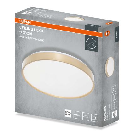 Osram - CEILING LUXO LED mennyezeti lámpatest, 24 W, 230 V, Ø 38 cm, arany