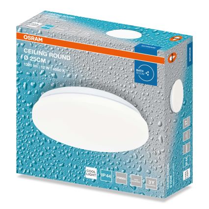 Osram - LED-es fürdőszobai mennyezeti lámpatest CEILING ROUND LED/12W/230V 4000K átm. 26 cm IP44 fehér