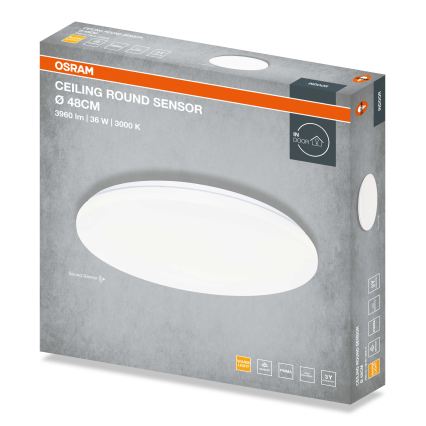 Osram - LED mennyezeti lámpatest alkonyatérzékelővel CEILING ROUND LED/36W/230V 3000K Ø48 cm fehér