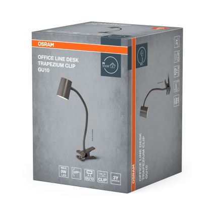 Osram - Csíptetős asztali lámpa DESK LINE 1xGU10/9W/230V szürke
