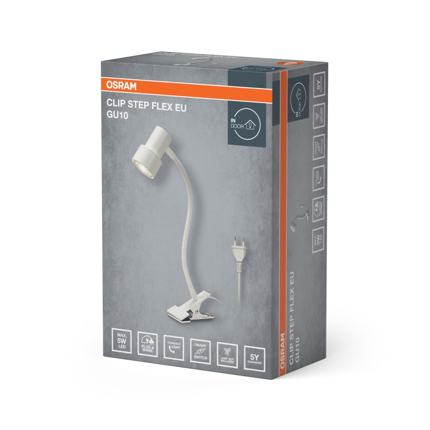 Osram - Csíptetős lámpa CLIP STEP FLEX 1xGU10/5W/230V fehér