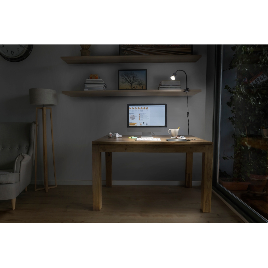 Osram - Csíptetős lámpa CLIP TUBE FLEX 1xGU10/5W/230V fekete