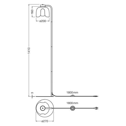 Osram - DECOR COROLLE állólámpa 1xE27/15W/230V fekete/arany