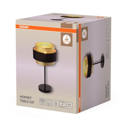 Osram - DECOR HORNET asztali lámpa 1xE27/10W/230V fekete/arany
