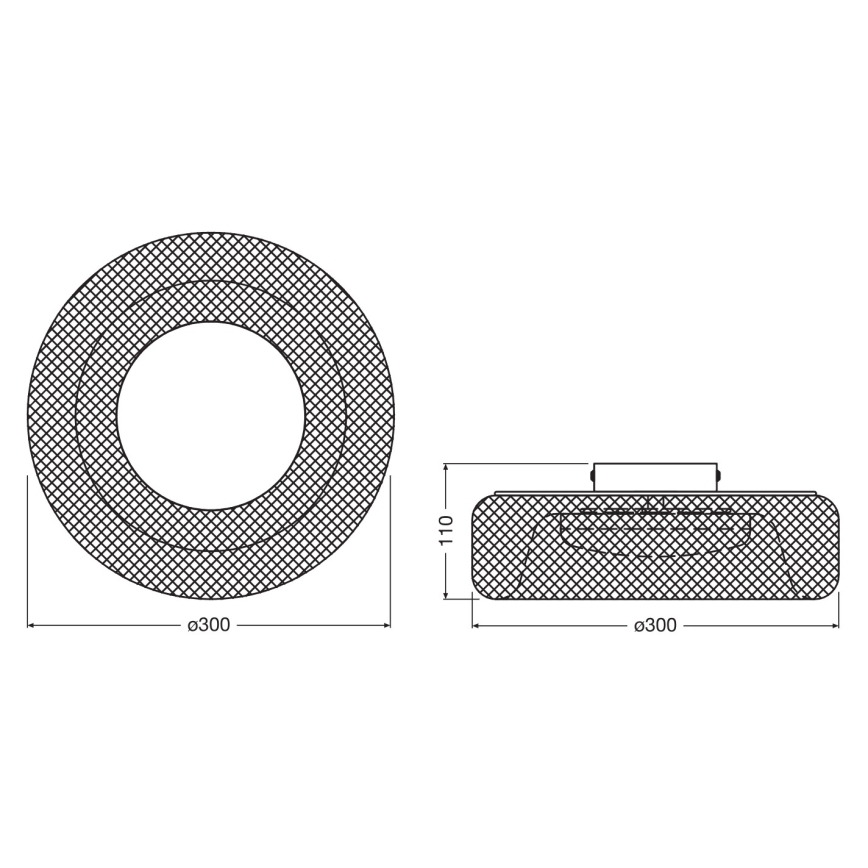 Osram - DECOR MESH LED mennyezeti lámpatest LED/18,5W/230V, átmérő 30 cm, fekete
