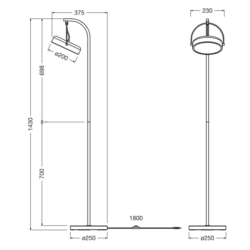 Osram - DECOR PUCK LED állólámpa, 12 W, 230 V, CRI 90, fekete