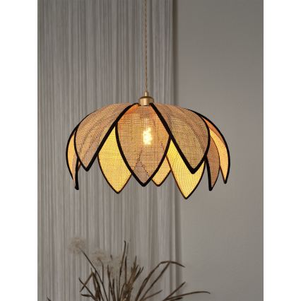 Osram - DECOR RATTAN kábellel szerelt függőlámpa 1xE27/15W/230V Ø 48 cm bézs/fekete