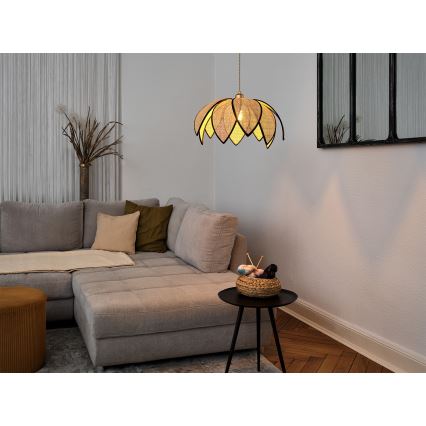 Osram - DECOR RATTAN kábellel szerelt függőlámpa 1xE27/15W/230V Ø 48 cm bézs/fekete