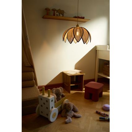 Osram - DECOR RATTAN kábellel szerelt függőlámpa 1xE27/15W/230V Ø 48 cm bézs/fekete