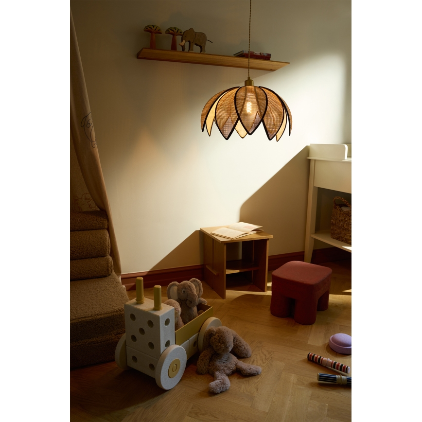 Osram - DECOR RATTAN kábellel szerelt függőlámpa 1xE27/15W/230V Ø 48 cm bézs/fekete