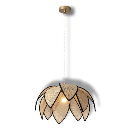 Osram - DECOR RATTAN kábellel szerelt függőlámpa 1xE27/15W/230V Ø 48 cm bézs/fekete