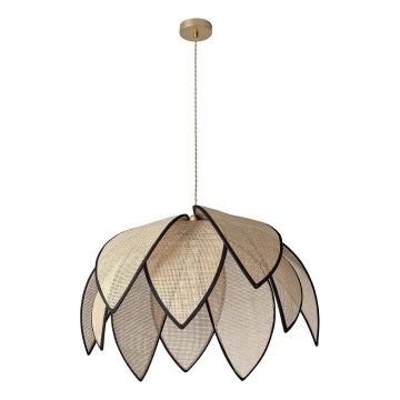 Osram - DECOR RATTAN zsinóros függeszték 1×E27/15W/230V, Ø 67 cm, bézs/fekete