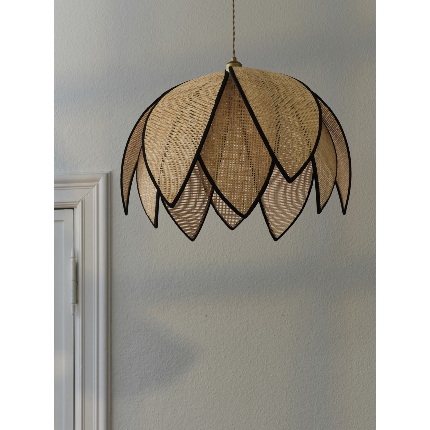 Osram - DECOR RATTAN zsinóros függeszték 1×E27/15W/230V, Ø 67 cm, bézs/fekete