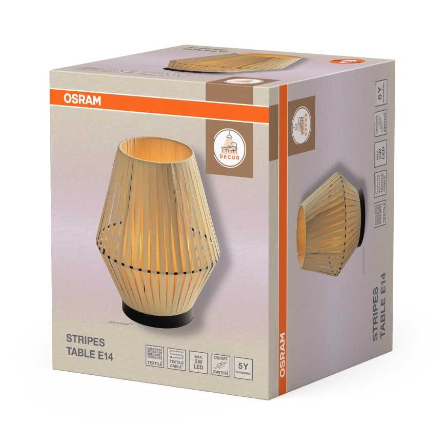 Osram - DECOR STRIPES asztali lámpa 1xE14/5W/230V bézs