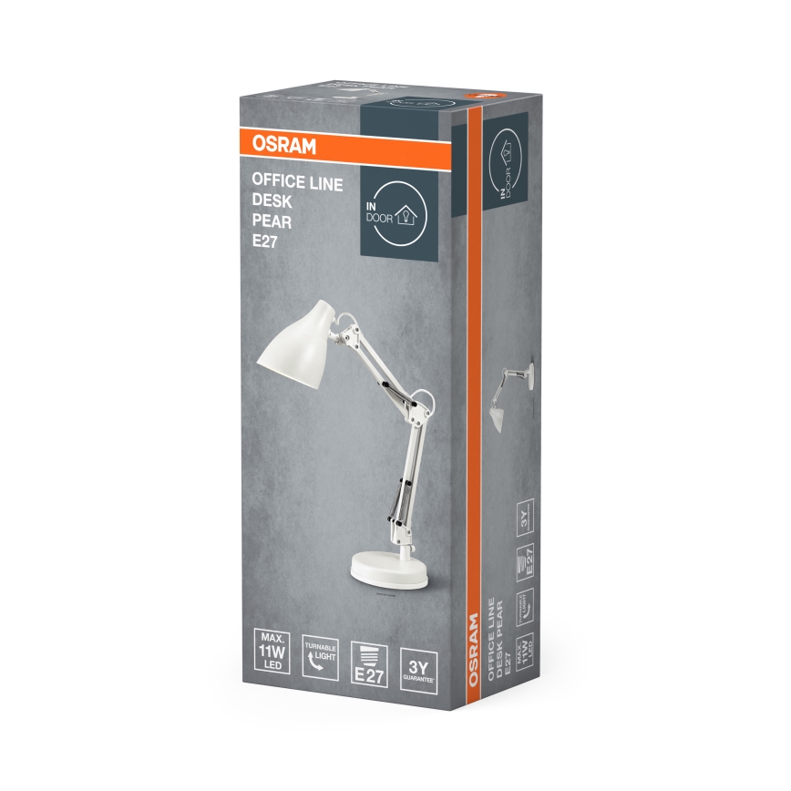 Osram - DESK LINE asztali lámpa 1xE27/11W/230V, fehér