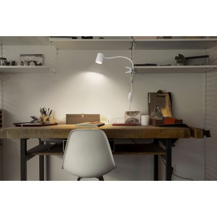Osram - DESK LINE asztali lámpa csíptetővel 1xGU10/9W/230V fehér