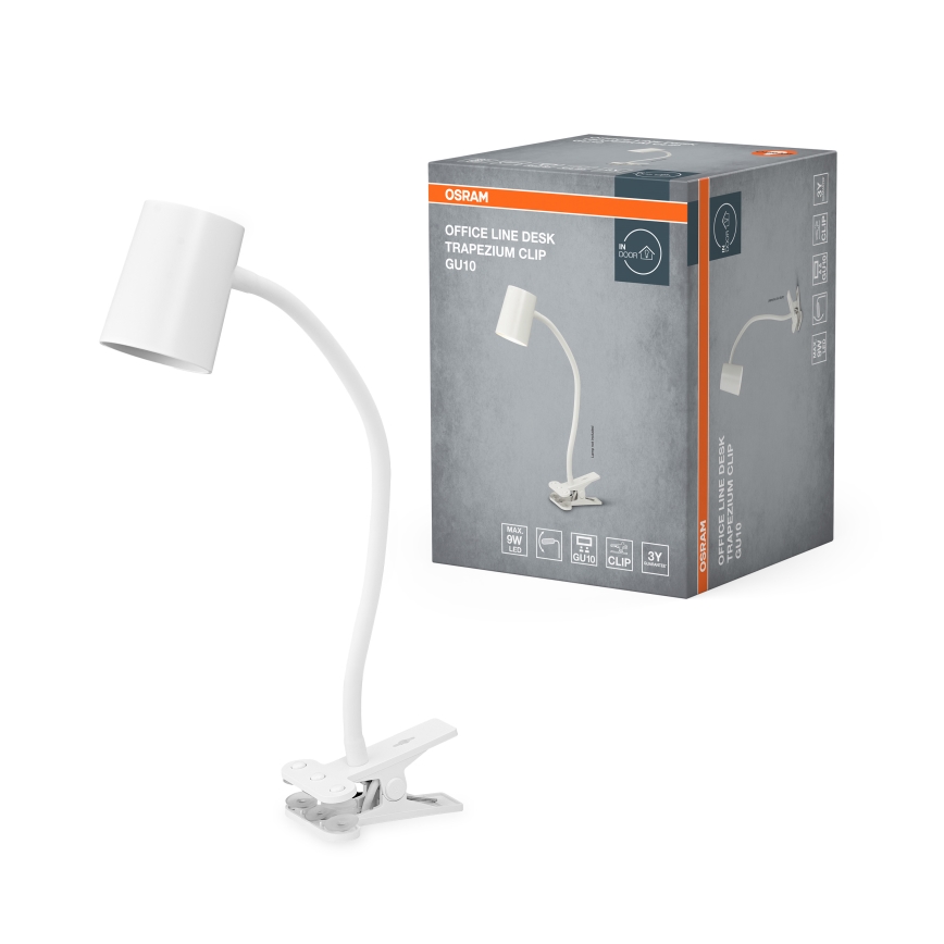 Osram - DESK LINE asztali lámpa csíptetővel 1xGU10/9W/230V fehér
