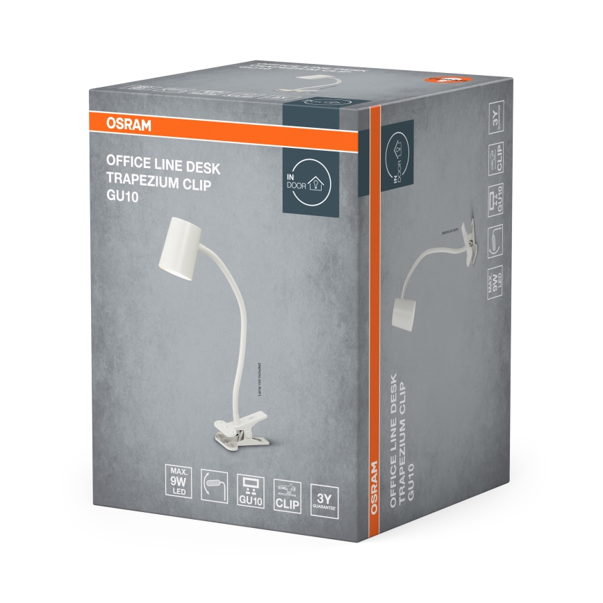 Osram - DESK LINE asztali lámpa csíptetővel 1xGU10/9W/230V fehér