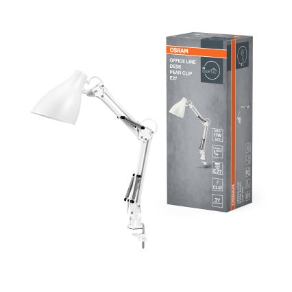 Osram - DESK LINE csíptetős asztali lámpa 1xE27/11W/230V fehér