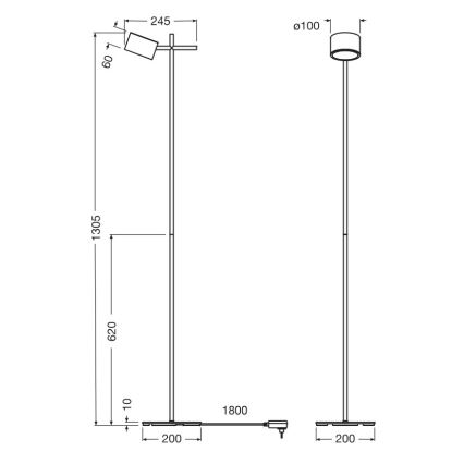 Osram - DECOR KYOTO LED érintéssel dimmelhető állólámpa LED/12W/230V CRI 90, fekete