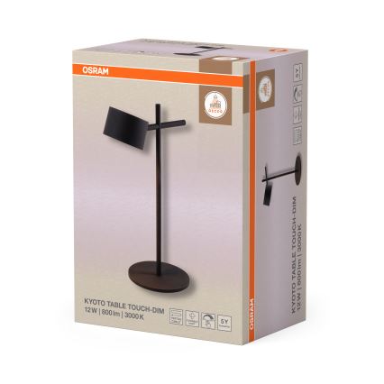 Osram - LED dimmelhető, érintésvezérlésű asztali lámpa DECOR KYOTO LED/12W/230V CRI 90 fekete