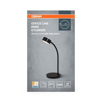 Osram - LED dimmelhető asztali lámpa OFFICE LINE LED/4,8W/230V 3000/4000/6500K fekete