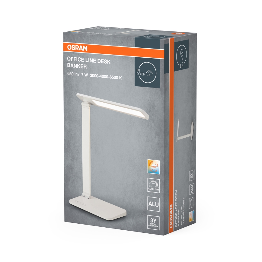 Osram - LED fényerőszabályozható asztali lámpa OFFICE LINE LED/7W/230V 3000/4000/6500K fehér