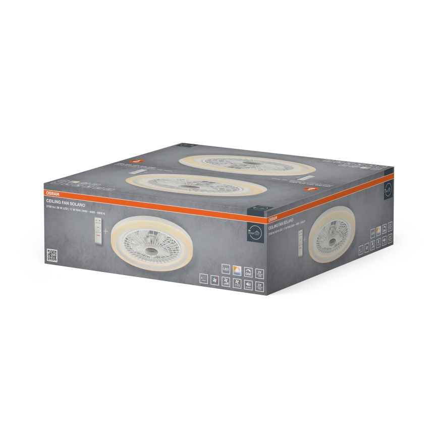 Osram - LED dimmelhető mennyezeti lámpa ventilátorral SOLANO LED/26W/230V 3000/4000/6500K + távirányító