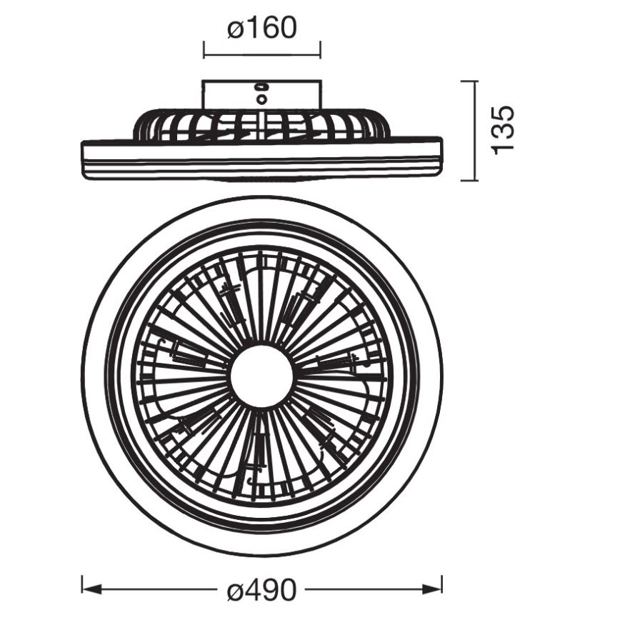 Osram - LED dimmelhető mennyezeti lámpa ventilátorral SOLANO LED/26W/230V 3000/4000/6500K + távirányító
